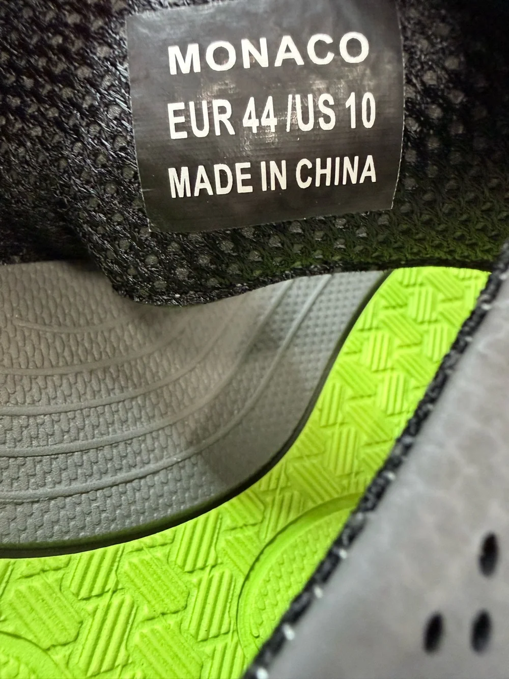Monaco Black & Neon Green Athletic Sandals